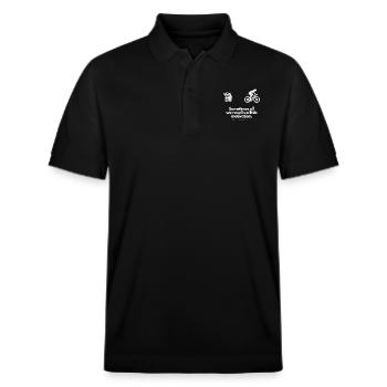Extra Motivation Female Cyclists Flush - Stanley/Stella Unisex Organic Polo Shirt PREPSTER - black - Front - Roxy (174cm) & Andy (188cm)