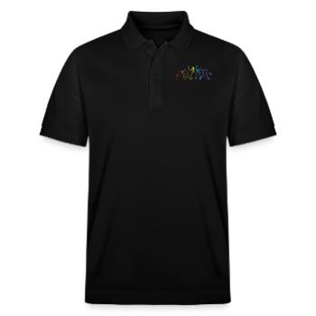 Tennis LGBT Rainbow Tennis Coach Tennis Player - Stanley/Stella Unisex Organic Polo Shirt PREPSTER - black - Front - Roxy (174cm) & Andy (188cm)
