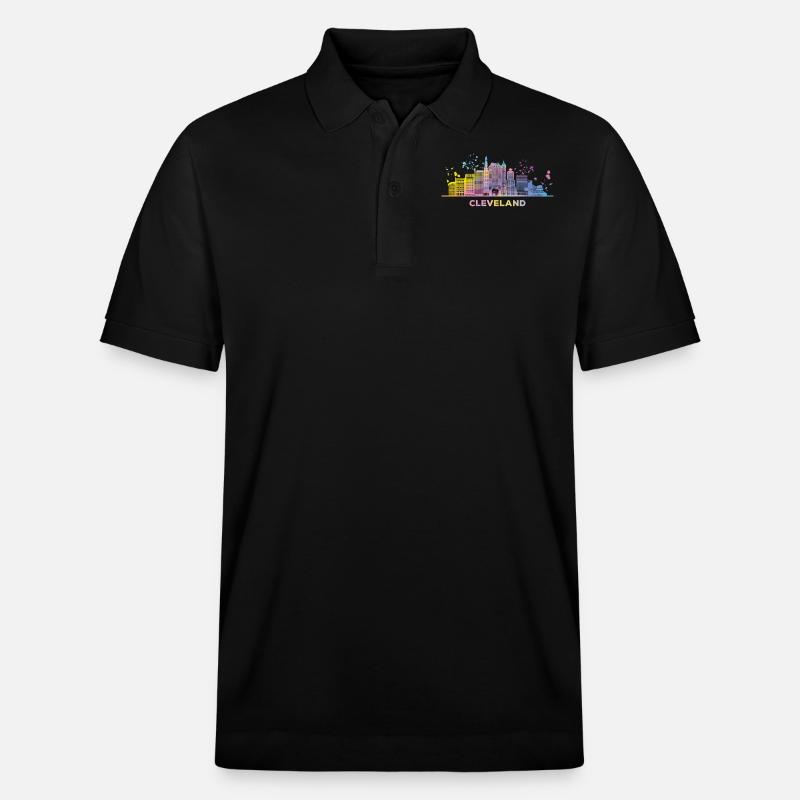 Clevelander Skyline Cleveland - Stanley/Stella Unisex Bio-Poloshirt PREPSTER - Schwarz