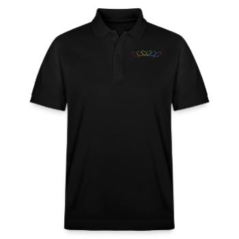 Beaver LGBT Rainbow Castor Canadensis North - Stanley/Stella Unisex Organic Polo Shirt PREPSTER - black - Front - Roxy (174cm) & Andy (188cm)