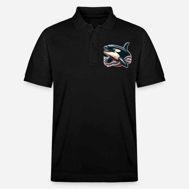 Orca Schwertwal - Stanley/Stella Unisex Bio-Poloshirt PREPSTER - Schwarz