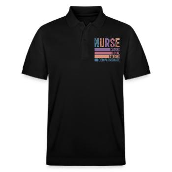 Nurse - Stanley/Stella Unisex Bio-Poloshirt PREPSTER - Schwarz - Vorne - Roxy (174cm) & Andy (188cm)