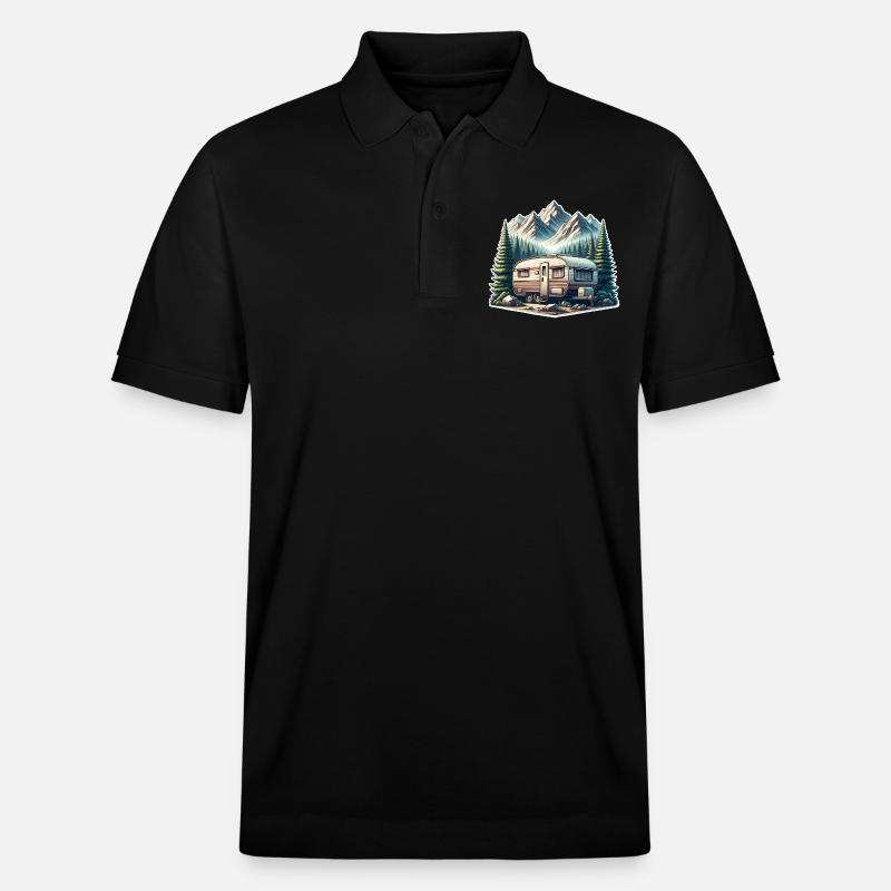 Camping Wohnwagen - Stanley/Stella Unisex Bio-Poloshirt PREPSTER - Schwarz