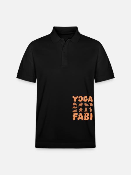 Cat Yoga Fabian - Stanley/Stella Unisex Organic Polo Shirt PREPSTER - black