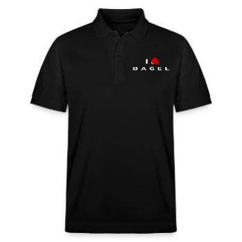 Ich hasse Bagel - Stanley/Stella Unisex Bio-Poloshirt PREPSTER - Schwarz - Vorne - Roxy (174cm) & Andy (188cm)