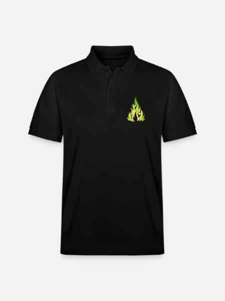 Verdant Flame Watercolor Fire - Stanley/Stella Unisex Organic Polo Shirt PREPSTER - black