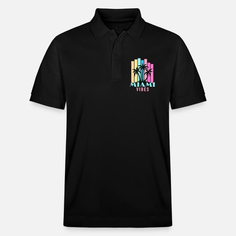 Vibrations de Miami - Polo PREPSTER bio Stanley/Stella Unisexe - noir