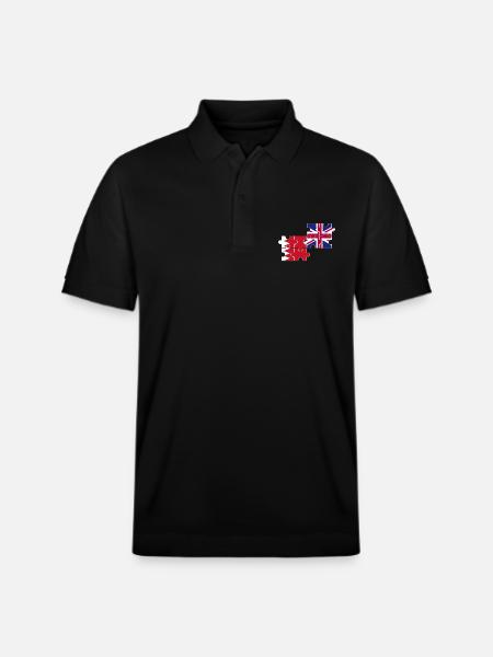 Bahrain UK Flag British Bahraini - Stanley/Stella Unisex Organic Polo Shirt PREPSTER - black