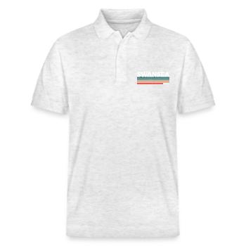 Swansea Wales Walisische Waliser - Stanley/Stella Unisex Bio-Poloshirt PREPSTER - Weiß meliert - Vorne - Roxy (174cm) & Andy (188cm)
