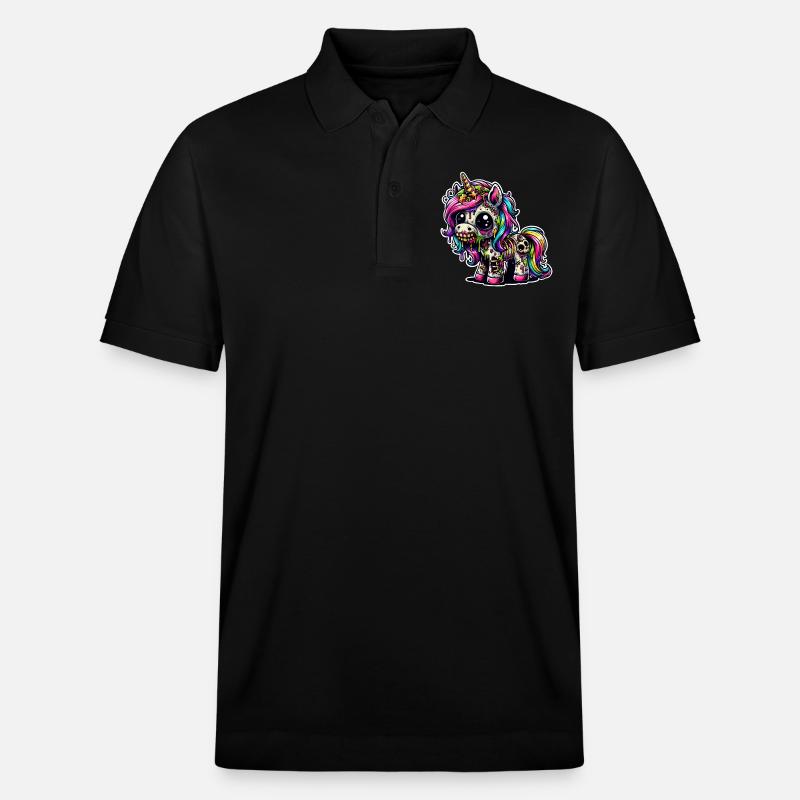 Einhorn Zombie Monster - Stanley/Stella Unisex Bio-Poloshirt PREPSTER - Schwarz