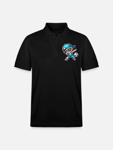 Soccer Cool Soccer Player Dabbing - Stanley/Stella Unisex Organic Polo Shirt PREPSTER - black