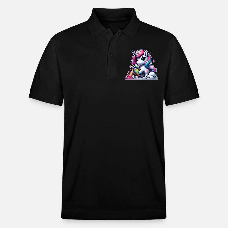 Graffiti Licorne - Polo PREPSTER bio Stanley/Stella Unisexe - noir