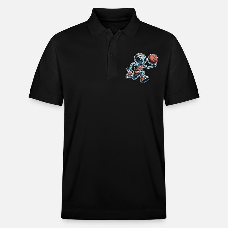 Alien Basketball Dunking - Polo PREPSTER bio Stanley/Stella Unisexe - noir