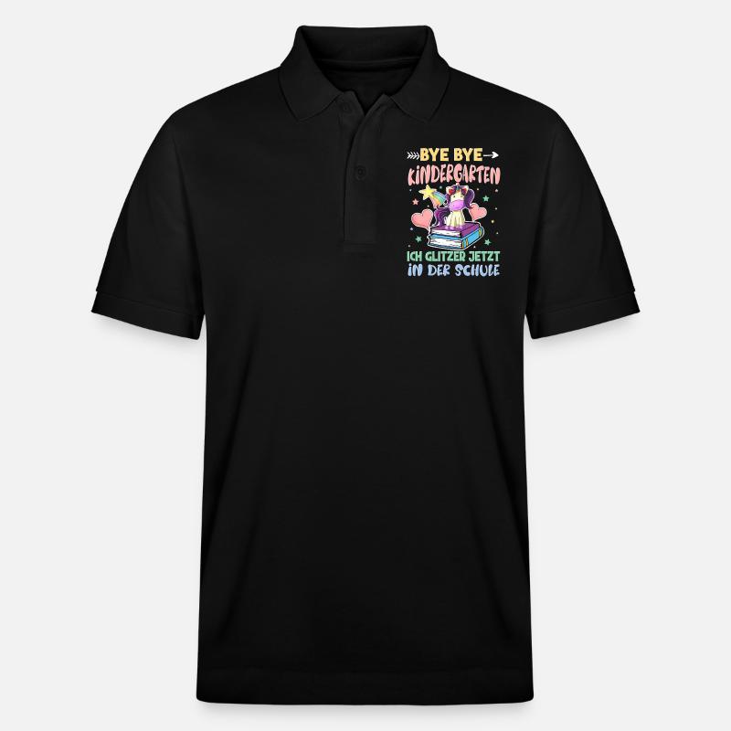 Bye Bye Kindergarten Einschulung - Stanley/Stella Unisex Bio-Poloshirt PREPSTER - Schwarz