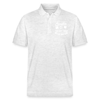 Curator Curator Solves Problems - Stanley/Stella Unisex Organic Polo Shirt PREPSTER - heather white - Front - Roxy (174cm) & Andy (188cm)