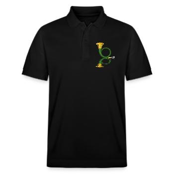 chasseurs de cor de chasse soufflent des musiciens - Polo PREPSTER bio Stanley/Stella Unisexe - noir - Devant - Roxy (174cm) & Andy (188cm)