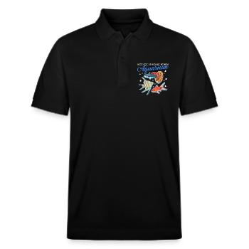 Aquaristik Aquarium Aquarianer Zierfisch Geschenk - Stanley/Stella Unisex Bio-Poloshirt PREPSTER - Schwarz - Vorne - Roxy (174cm) & Andy (188cm)