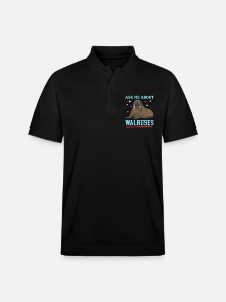 Walrus Walrus Gift - Stanley/Stella Unisex Organic Polo Shirt PREPSTER - black