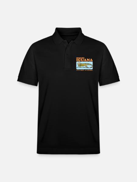 Iguana Reptile Lizard Iguanas Gift - Stanley/Stella Unisex Organic Polo Shirt PREPSTER - black