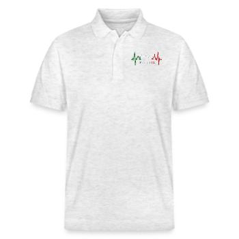 Florenz Skyline Italien Herzschlag I Love Firenze - Stanley/Stella Unisex Bio-Poloshirt PREPSTER - Weiß meliert - Vorne - Roxy (174cm) & Andy (188cm)