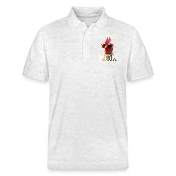 Poulet Maman Poulet Maman Femme du fermier Poules Fête des mères - Polo PREPSTER bio Stanley/Stella Unisexe - blanc chiné - Devant - Roxy (174cm) & Andy (188cm)