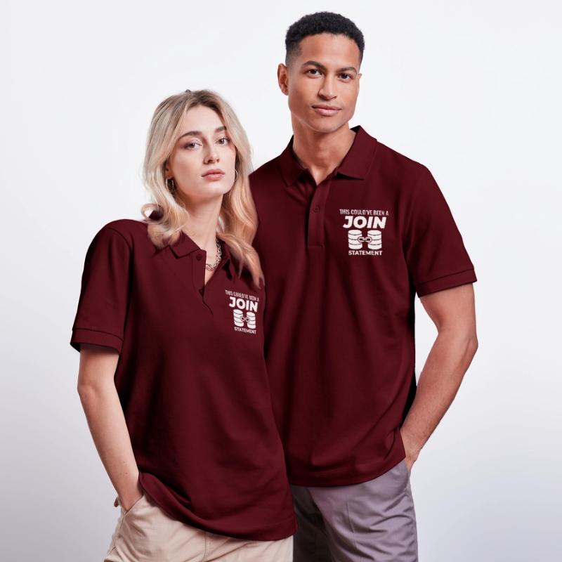 SQL Join Database Statement Programming Data Stanley/Stella Unisex Organic Polo Shirt PREPSTER