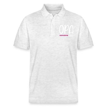 Opa loading - Stanley/Stella Unisex Bio-Poloshirt PREPSTER - Weiß meliert - Vorne - Roxy (174cm) & Andy (188cm)