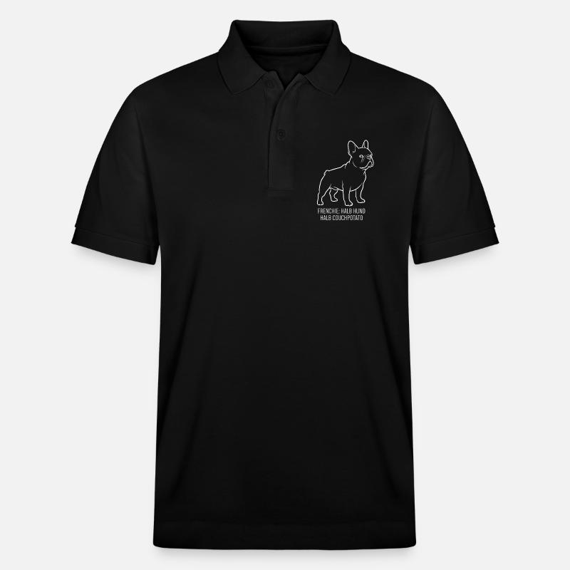 Frenchie : mi-chien, mi-patate de canapé - Polo PREPSTER bio Stanley/Stella Unisexe - noir