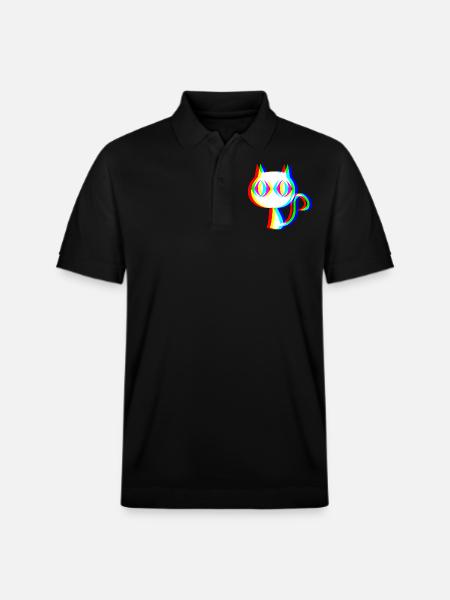 EDM Cat Rave style Glitch - Polo PREPSTER bio Stanley/Stella Unisexe - noir