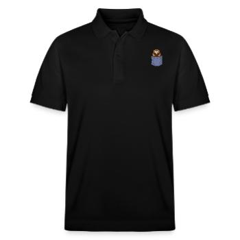 Biber Brusttasche Eurasischer Castor Canadensis - Stanley/Stella Unisex Bio-Poloshirt PREPSTER - Schwarz - Vorne - Roxy (174cm) & Andy (188cm)