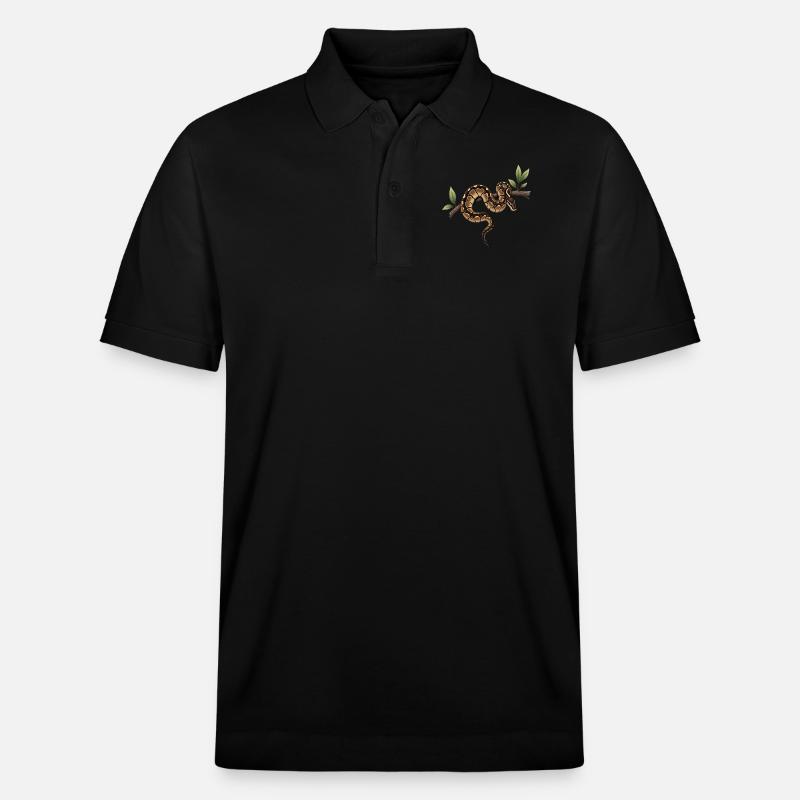Königspython Schlangen Liebhaber Terrarium Python - Stanley/Stella Unisex Bio-Poloshirt PREPSTER - Schwarz