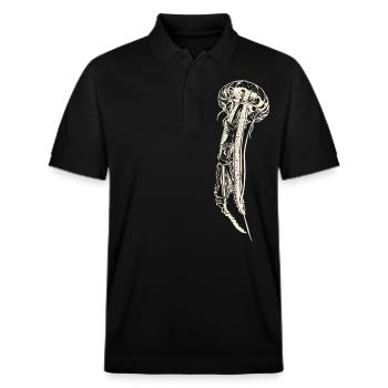 Jellyfish Jellyfish Ocean maritime save the deep blue - Stanley/Stella Unisex Organic Polo Shirt PREPSTER - black - Front - Roxy (174cm) & Andy (188cm)