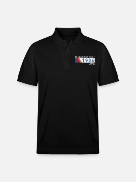 Retro SiFi Legendarisch sinds juni 1986 - Verjaardag - Stanley/Stella uniseks bio poloshirt PREPSTER - zwart