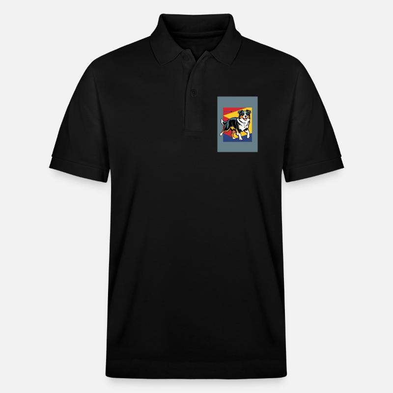 Australischer Schäferhund - Stanley/Stella Unisex Bio-Poloshirt PREPSTER - Schwarz