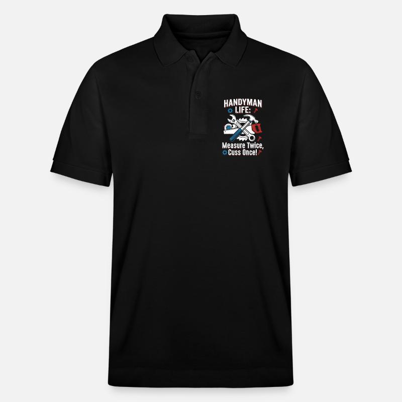 Handwerkerleben: Maß zwei Mal - Stanley/Stella Unisex Bio-Poloshirt PREPSTER - Schwarz