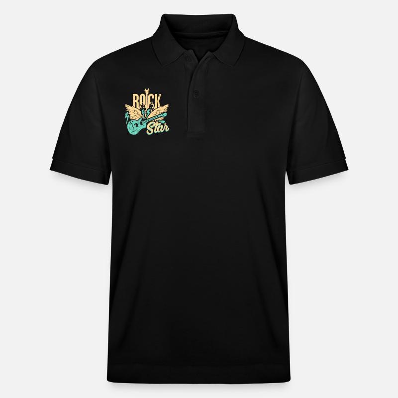 E-Gitarren- - Stanley/Stella Unisex Bio-Poloshirt PREPSTER - Schwarz