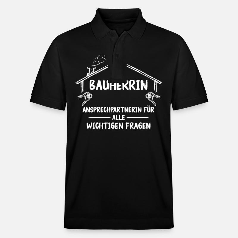 Bauherr Hausbauer Häuslebauer - Stanley/Stella Unisex Bio-Poloshirt PREPSTER - Schwarz