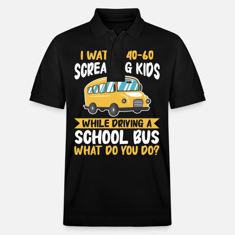 Bus Busfahrer Schulbus - Stanley/Stella Unisex Bio-Poloshirt PREPSTER - Schwarz