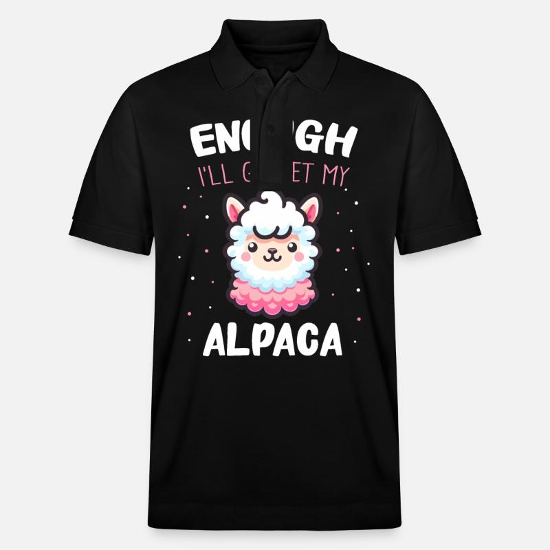 Lama d’alpaga - Polo PREPSTER bio Stanley/Stella Unisexe - noir