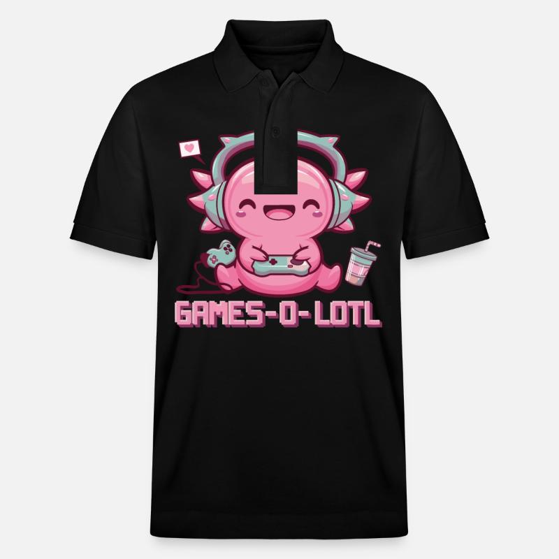 Poisson axolotl - Polo PREPSTER bio Stanley/Stella Unisexe - noir