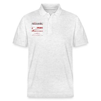 Mechanic Mechanics Do Precision Guess Work - Stanley/Stella Unisex Organic Polo Shirt PREPSTER - heather white - Front - Roxy (174cm) & Andy (188cm)