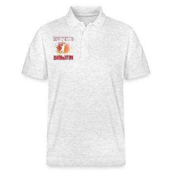 Badminton Is Everything - Stanley/Stella Unisex Organic Polo Shirt PREPSTER - heather white - Front - Roxy (174cm) & Andy (188cm)