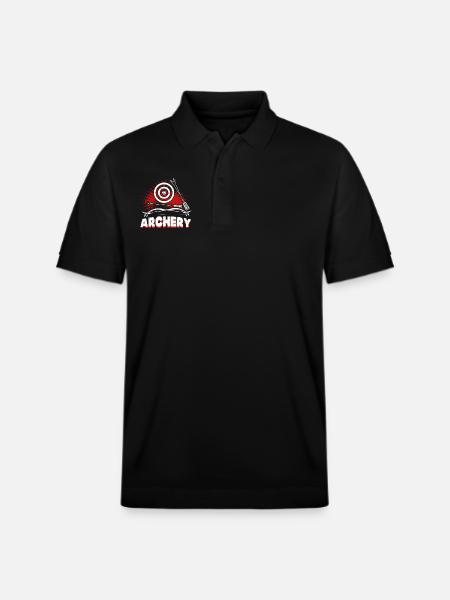 Archery Arrow Funny Archery Gifts - Stanley/Stella Unisex Organic Polo Shirt PREPSTER - black