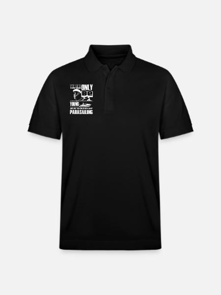 You Can Always Enjoy Parasailing - Stanley/Stella Unisex Organic Polo Shirt PREPSTER - black