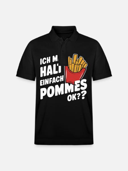 Frites, frites, restauration rapide - Polo PREPSTER bio Stanley/Stella Unisexe - noir