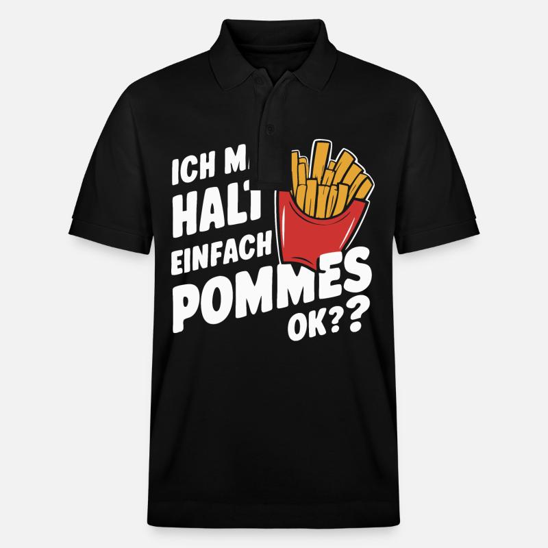 Frites, frites, restauration rapide - Polo PREPSTER bio Stanley/Stella Unisexe - noir
