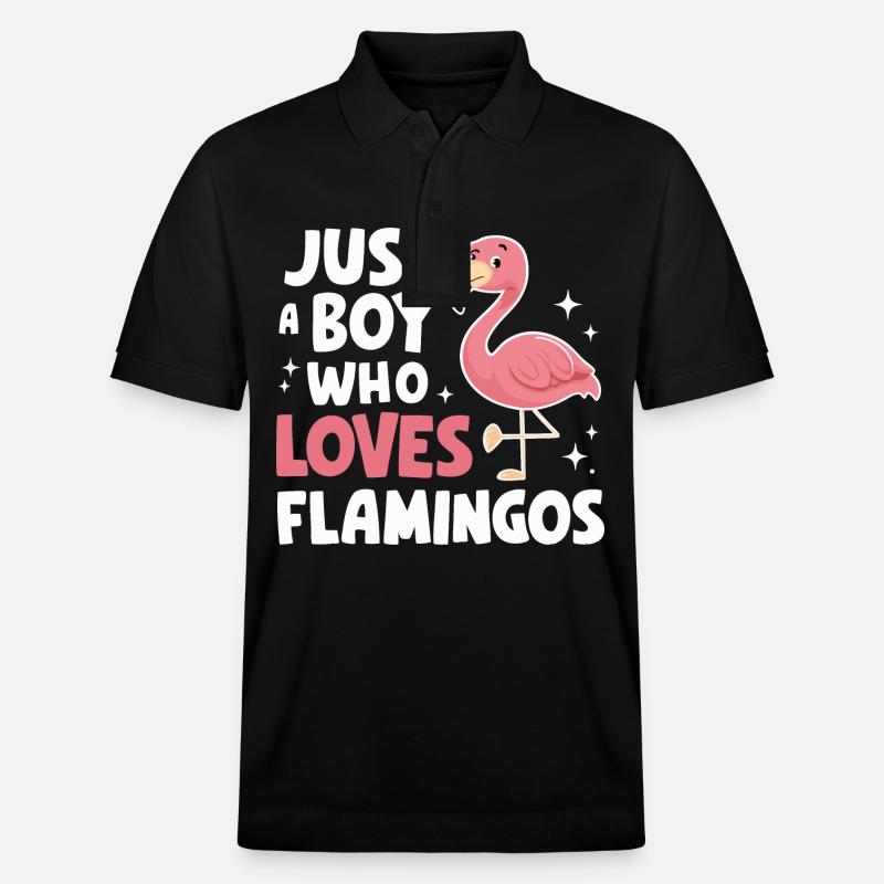 Flamant rose animal - Polo PREPSTER bio Stanley/Stella Unisexe - noir