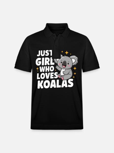 Koala Koala Koala Bear Animal - Stanley/Stella Unisex Organic Polo Shirt PREPSTER - black