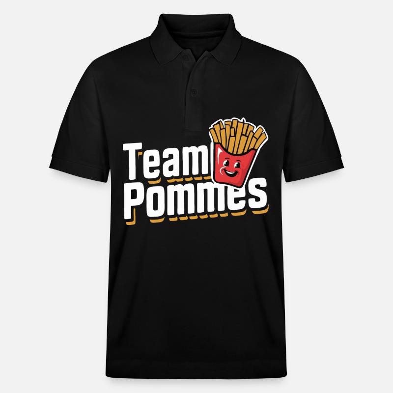 Frites, frites, restauration rapide - Polo PREPSTER bio Stanley/Stella Unisexe - noir