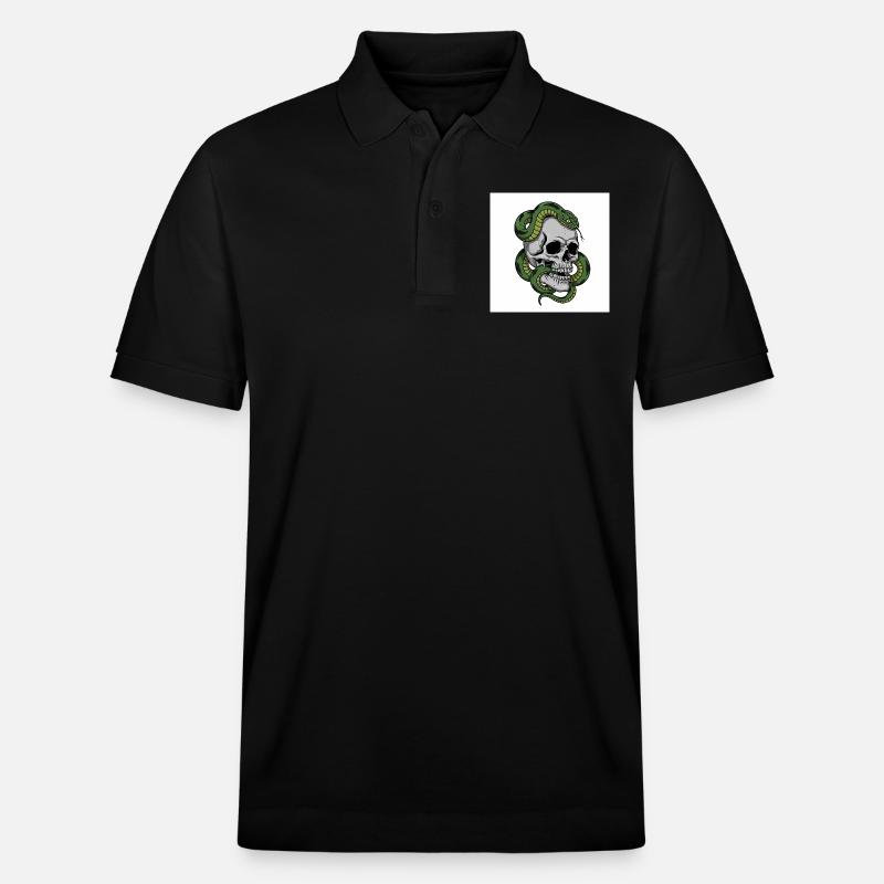 Schädel & Schlange – Symbol des Todes - Stanley/Stella Unisex Bio-Poloshirt PREPSTER - Schwarz
